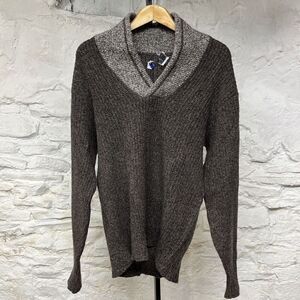 True Vintage 60s Barclay Sportswear Shawl Collar Sweater Lambs Wool Blend